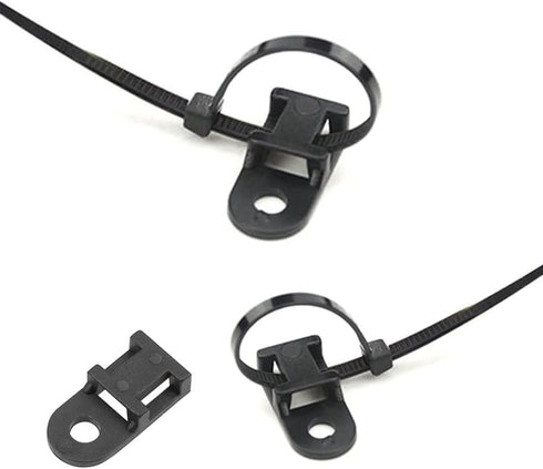120 Set Cable Zip Tie Mounts Kit Black 6" Zip Ties, Black Cable Tie Base and Tapping Screw - Wire Cable Clips Organizer Holders Clamps...