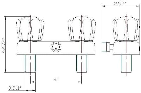 RV/Mobile Home Shower Faucet with Top Threaded Diverter - White with Clear Handles...