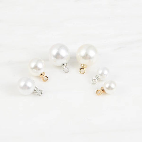 20 Pcs Small Pearl Buttons Round Pearl Bridal Buttons Crystal Rhinestone Buttons for Clothing, Sewing Shirts, Blazer, Wedding Dress, Handmade Deco...