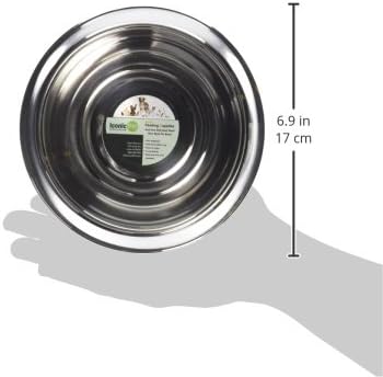 ICONIC PET 2 Pack of 2 Cup Stainless Steel Non Skid Pet Bowls for Dog or Cat with Raised Rim Dishwasher Safe Pet Food and Water Bowls - 16 Oz...