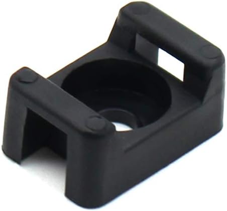 (100 Of Pack) Black 9mm Cable Tie Mount Base Saddle Type Mount Screw Wire Bundle Holder Base Holder Width Cable Large Size 0.75 inch...