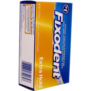 Fixodent Denture Adhesive Powder Extra Hold 2.70 oz (Pack of 3)...