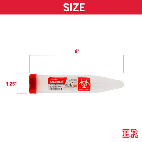 Ever Ready First Aid Porta Sharps Transportable Sharps Container with Locking Mechanism - 6 Count...