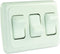 JR Products 12025 White Triple SPST On-Off Switch with Bezel...