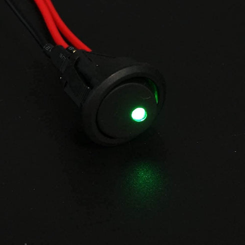 Twidec/8Pcs SPST Round Dot Lighted Rocker Switch Toggle Control for Car Or Boat 20A 12V DC On/Off 4 Colors LED Light with Pre-soldered Wires KCD2-...