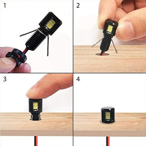 Oznium Side View LED Bolt - 12V LED Side Emitting Light for Bumper, Grille, Cars Interior, Dash, Ambient Lighting, Motorcycle with Aluminum Housin...