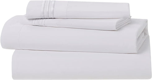 Clara Clark Bed Sheets, Premier 1800 Series 4 Piece Bed Sheet Set, Deep Pocket, Wrinkle, Fade, Stain Resistant, Luxury Soft Bedding Sheets & Pillo...