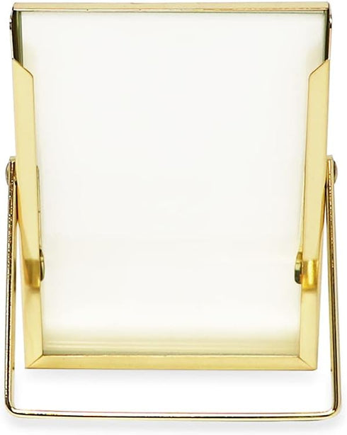 Laura Ashley 2x3 Gold Flat Metal Picture Frame (Vertical) with Pull-Out Easel Stand, Made for Tabletop, Counterspace, Shelf and Desk (2x3, Gold)...