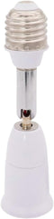 1Pc White E26/E27 Light Bulb Socket Extender Adapter 180 Degree Bendable Light Fixture E26/E27 to E26/E27 Base Adjustable E26/E27 to E26/E27 Socke...
