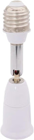 1Pc White E26/E27 Light Bulb Socket Extender Adapter 180 Degree Bendable Light Fixture E26/E27 to E26/E27 Base Adjustable E26/E27 to E26/E27 Socke...