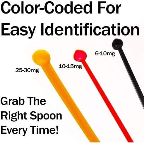 BPA-Free, Versatile 2-in-1 Measuring Spoons 25Pk. 10-15mg And 25-30mg Static-Free Micro Scoop Sturdy For Easy, Mess-Free Nootropic Supplement Powd...
