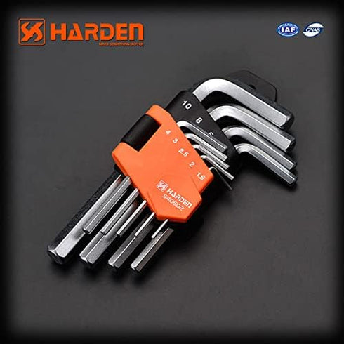 Edward Tools Pro 9 Piece Short Hex Allen Wrench Set - Metric 10mm - 1.5mm - Harden CRV Steel - Optimum Strength Steel - Organizer Tool Clip for Qu...