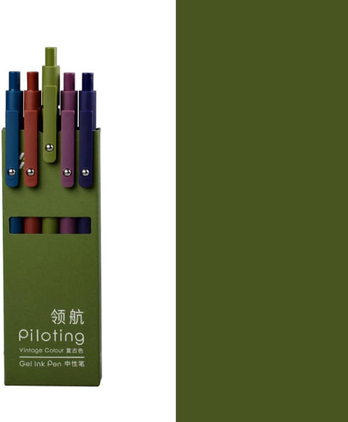 Smooth Writing Pens Aesthetic Pens Retractable Quick Dry Gel Ink Pens Fine Point 0.5mm Black Ink Gel Pens for Office School 5pcs Vintage Pens...