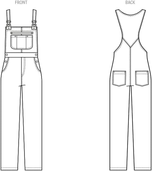 McCall's Misses Floor Length Overalls Sewing Pattern Kit by Brandi Joan, Design Code M8437, 16-18-20-22-24, Multicolor...