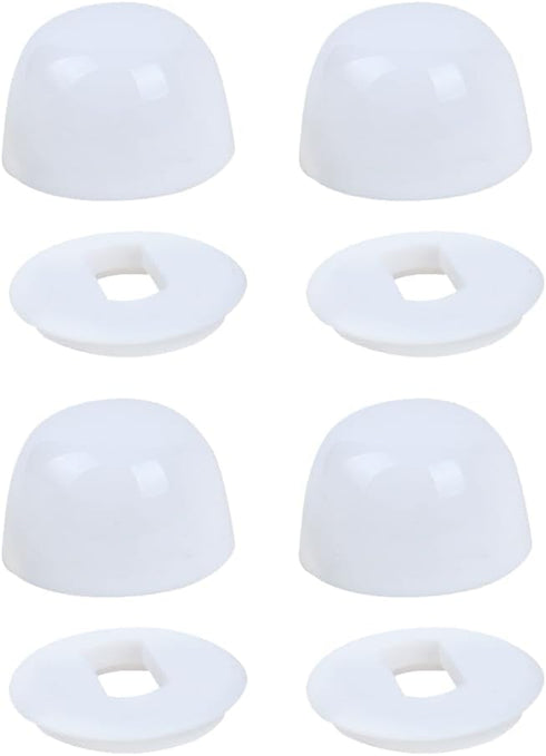 4Packs Universal Toilet Bolt Caps, Round Plastic Push-On Toilet Bowl Bolt Caps Covers, with Extra Washers for Easy installation, 0.67 Inch Height,...