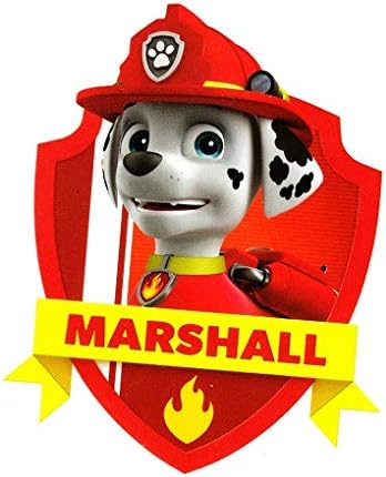 4 Inch Marshall Badge Patrol Pup Wall Decal Sticker Pups Puppy Puppies Dog Dogs Removable Peel Self Stick Adhesive Vinyl Decorative Art Kids Room ...