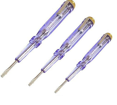 Mains Tester, 3PCS AC 100-500V Electric Tester Pen Electrical Circuit Tester Light Voltage Detector Screwdriver Electric Pen...