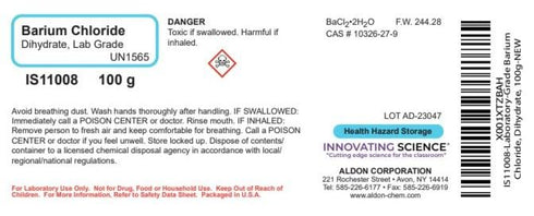 ALDON Innovating Science Laboratory-Grade Barium Chloride, Dihydrate, 100g - The Curated Chemical Collection...