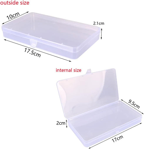8 Pieces Mixed Sizes Rectangular Empty Mini Clear Plastic Organizer Storage Box Containers for Craft Projects...
