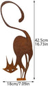 Metal Cat Fence Topper Decor, Rust Cat Iron Branch Art Craft Animal Metal Art Statue, Animal Metal Craft Cute Animal Statues for Outdoor Yard Gard...
