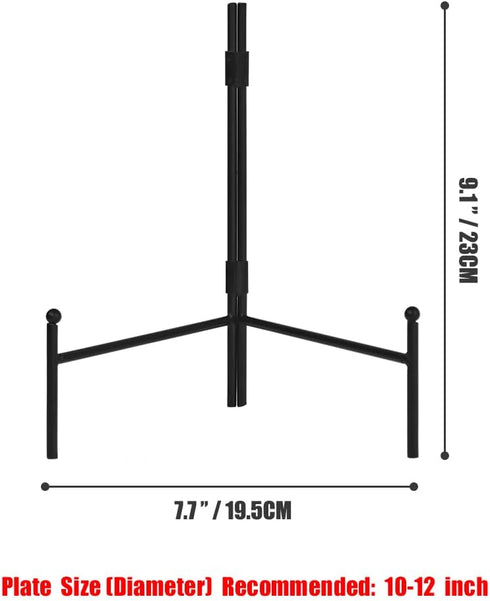 Awesomes Adjustable Iron Display Stands Foldable Plate Holder Decorative Metal Easel Frame Photo Tablets Books Storage 2 Pack (Black, 9.1"*6.3")...