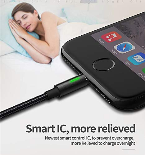 mcdodo Power Off/On Smart LED Auto Disconnect and Auto Recharge Nylon Braided Sync Charge USB Data 6FT/1.8M Cable Compatible New Phone List Below ...