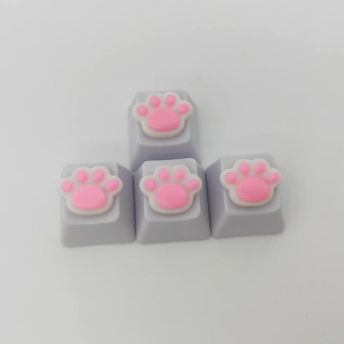 4 Pack Custom OEM R4 Keycaps PBT Mechanical Keyboard Keycaps Cute Cat Paw Key Cap Kawaii Gaming Keycaps for Mechanical Keyboard with Keycap Puller...