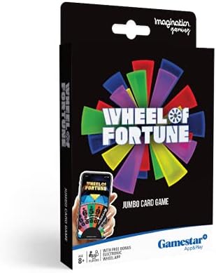 WHEEL of FORTUNE Deluxe JUMBO Card Game, Play America’s Game at Home with Friends and Family, Spin The Wheel, Solve a Puzzle, Win! Home Entertainm...