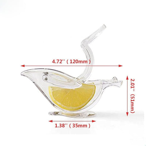 New Acrylic Manual Lemon Slice Squeezer, Portable Transparent Fruit Juicer, Elegance Bird Shape, Hand Juicer for Orange Lemon Lime Pomegranate (4P...