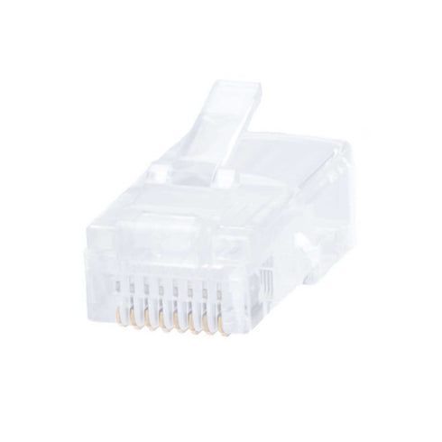 Cat5e RJ45 Modular Plugs, 8P8C UTP Ethernet Crimp Connectors, Solid or Stranded Cable Ends, Gold-Plated Contacts (100 Pack)...
