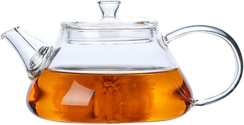 123Arts Mini Tea Pot, Glass Teapot, Clear Teapot, Small Teapot for One Person Use,7oz...