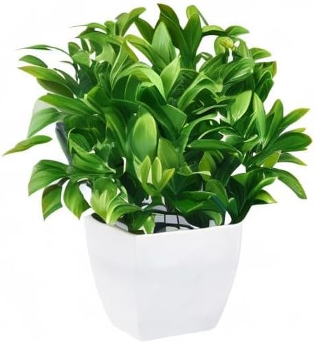 MARTINE MALL 10.3 Inches Faux Eucalyptus Plants Potted Artificial Plants in Pot Faux Plants Indoor Fake Potted Plants Fake Green Plant Bonsai with...