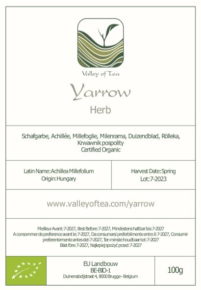 Yarrow Leaf And Flower Organic - Dried Achillea Millefolium Tea - 100g...