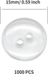 1000 Pieces Resin Buttons 2 Holes Sewing Flatback Button Round Craft Buttons for Sewing, Scrapbooking, DIY Project Sewing Buttons (15mm)...