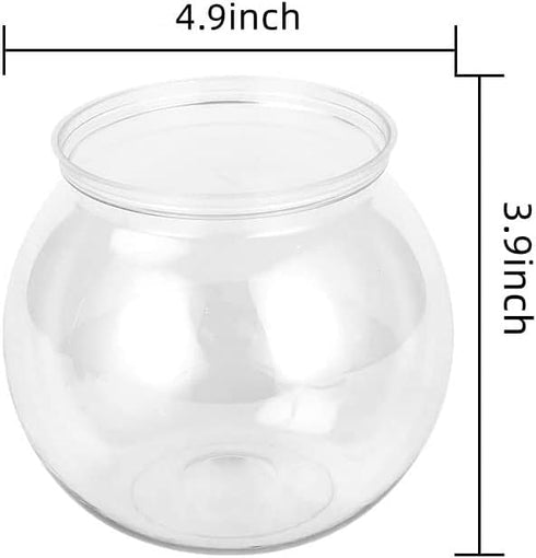 Mini Fish,Classic Drum Fish Bowl Transparent Plastic Round Bowl Aquarium 360° View of Aquarium Centerpiece or Terrarium(Mini)...