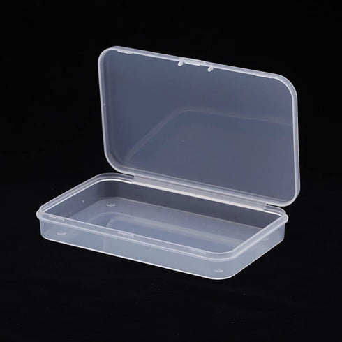 4 Pcs Mini Clear Storage Containers Rectangle Plastic Box Empty Hinged Boxes Small Bead Storage Case for Jewelry...