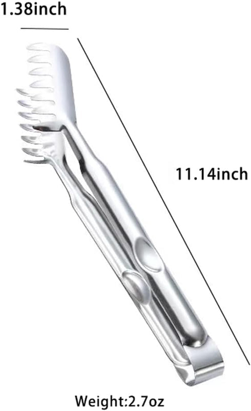 2 Pieces Spaghetti Spoon Set, Pasta Fork, Pasta Spoon, Spaghetti Sever, Pasta Tongs, Durable Stainless Steel Pasta Server and Tongs, Heat Resistan...