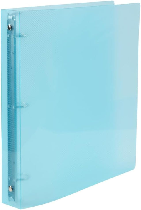 JAM PAPER Plastic 1 inch Binder - Light Blue 3 Ring Binder - Sold Individually...