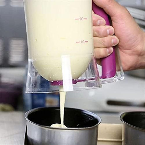 Cupcake Pancake Cookies Cream Dispenser Cake Mix Jug Baking Essentials Maker Cooking Tools Funnel Measuring cup Accessories (Purple)...