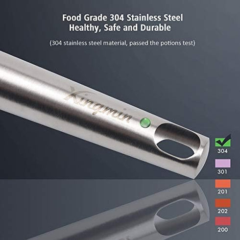 Slotted Spoon Stainless Steel For Cooking Deep Frying Metal Skimmer Spider Strainer Ladle Heavy Duty Professional Long Handle...