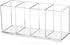 Acrylic Pen Holder 4 Compartments Clear Pencil Holder Organizer Makeup Brush Holder...