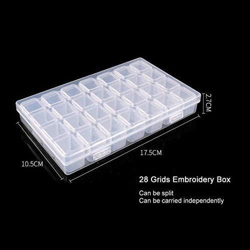 Diamond Painting Storage Containers, 2pcs 28 Grids Clear Diamond Painting Accessories and Tools Boxes Bead Organizers Diamond Art Embroidery Stora...