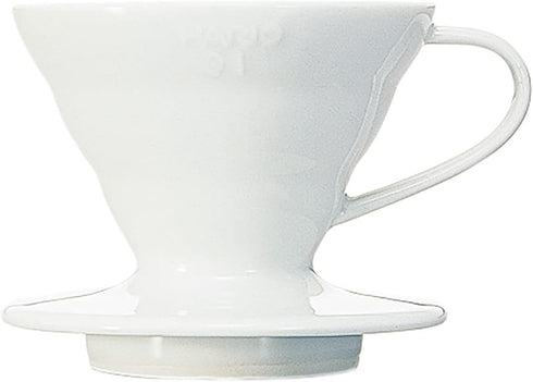 Hario V60 Ceramic Coffee Dripper Pour Over Cone Coffee Maker Size 01, White...