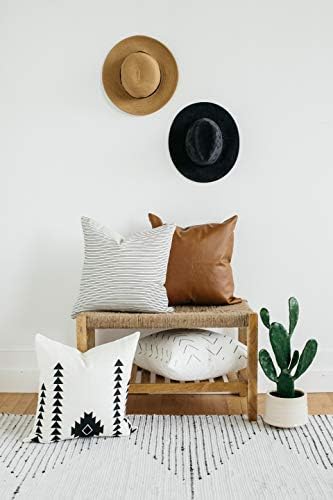 Woven Nook - Modern & Luxurious 18" x 18" Decorative Leather Throw Pillow Covers - Durable Quality & Machine Washable - 100% Polyester Faux Leathe...