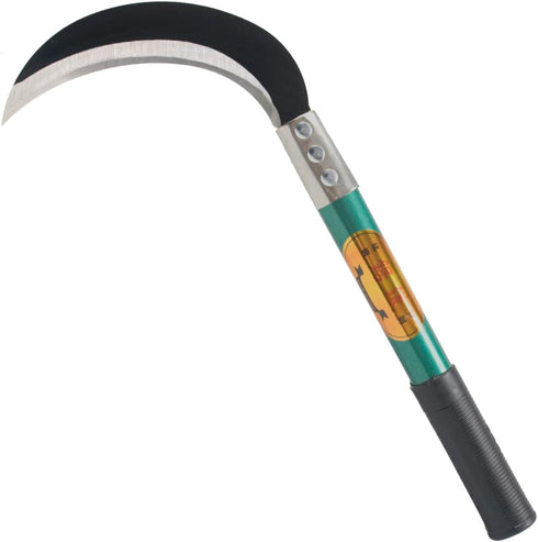 KEYI Weeding Sickle,Steel Grass Sickle,Manganese Steel Blade/Hardwood Handle Hand held Serrated Grass Hook Cutter - Great for Removing Unwanted Vi...