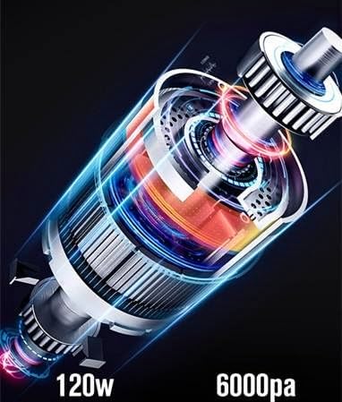 Cordless Handheld Vacuum Cleaner, High Power Suction 6000PA with Flash Light Rechargeable Mini Portable Wireless Vacuum for Home, Office and Car C...