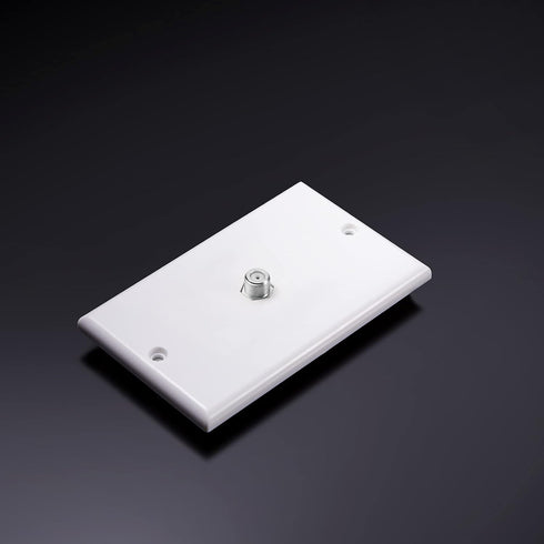 Weewooday 4 Pieces Coax Wall Plate 1-Port TV Cable Cover Outlet Plate F -type Connector Coaxial Cable, Screws Included(White)...