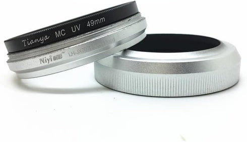 Lens Hood Silver Color for Fuji X70 Cameras with Two Soft Shutter Release...