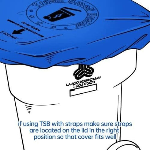 Trash Can Smell Eliminator Cover, Odor Eliminating Bag with Optional Straps, Eliminates Odor from Trash, Durable, Effective, Chemical-Free, Lemon ...
