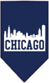 Pet and Dog Bandana Screen Printed, Chicago Skyline Black Large...